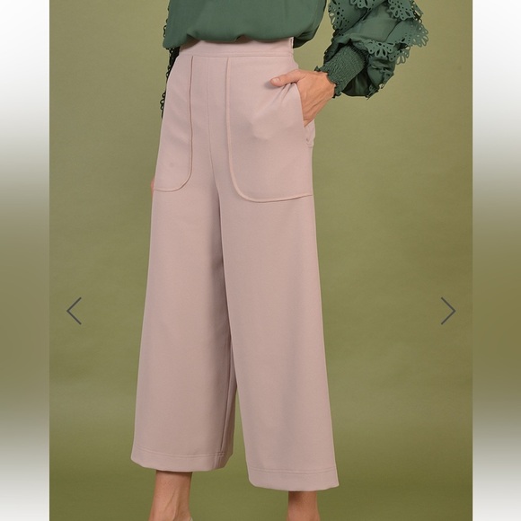 See By Chloe Wide Leg Pale Pink Seam Detail Culotte Pants Size 36 Quiet Luxury - Picture 1 of 13